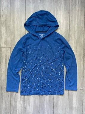 Colorful Planet Boys Sweatshirt “Legends” Blue Speckled Hoodie 10/12